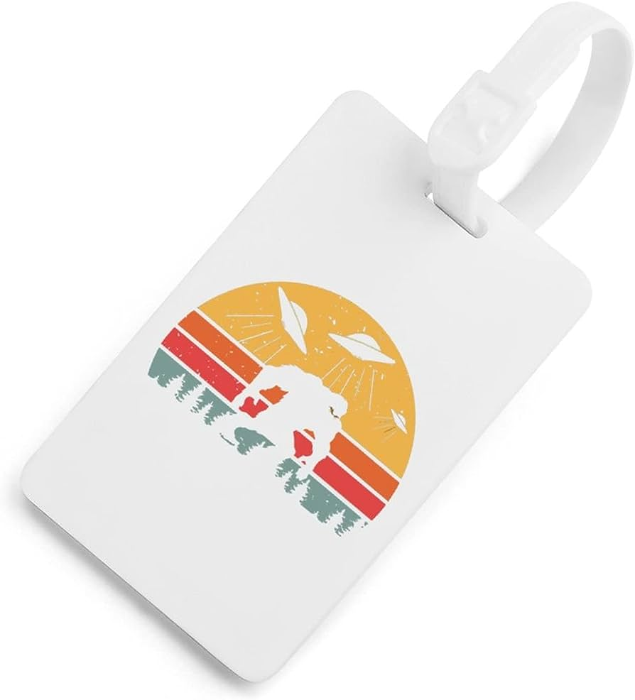 Bigfoot Retro Alien UFO Luggage Tags Suitcases Identifier Travel Label Marker for Women Men